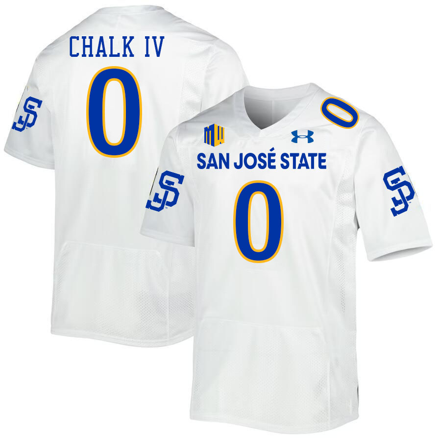 #0 Floyd Chalk IV SJSU Jersey,San Jose State Spartans Football Jersey College Uniforms-White